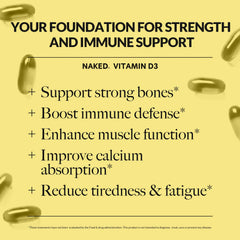 Daily Vitamin D3 Supplement | Naked Vitamin D - 200 Softgels