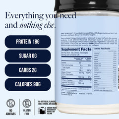 Vanilla Collagen Peptides with Hyaluronic Acid | Naked Collagen Advanced - 1.3 LB